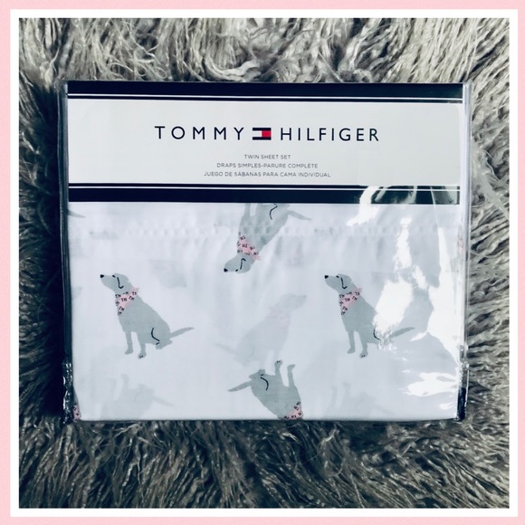 Tommy Hilfiger Labrador Retriever Pink Twin Sheets - Picture 11 of 11